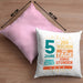 5. Geburtstag Kissen mit Füllung 40x40 Geschenk 5Er Geburtstag Geschenkidee Jungs Mädchen (Grau) Rosa Trendation