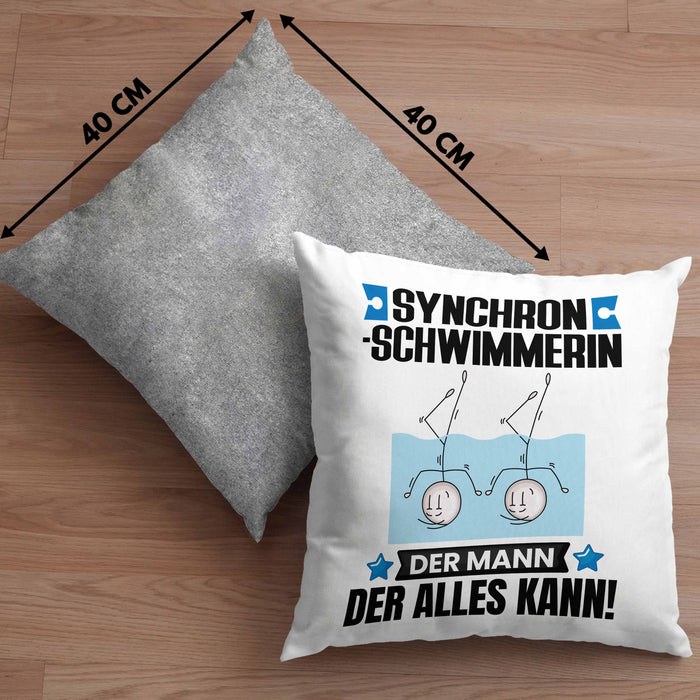 Synchronschwimmerin Kissen mit Füllung 40x40 Geschenk für Synchronschwimmerin Der Mann Der Alles Kann Geschenkidee zum Geburtstag (Grau) Grau Trendation