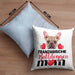 Französische Bulldogge Besitzer Mom Mama Kissen mit Füllung 40x40 Geschenk Lustiger Spruch Geschenkidee Französische Bulldogge Besitzerin (Grau) Blau Trendation