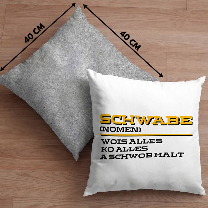 Lustige Kissen mit Füllung 40x40 für Schwaben (Grau) Grau Trendation