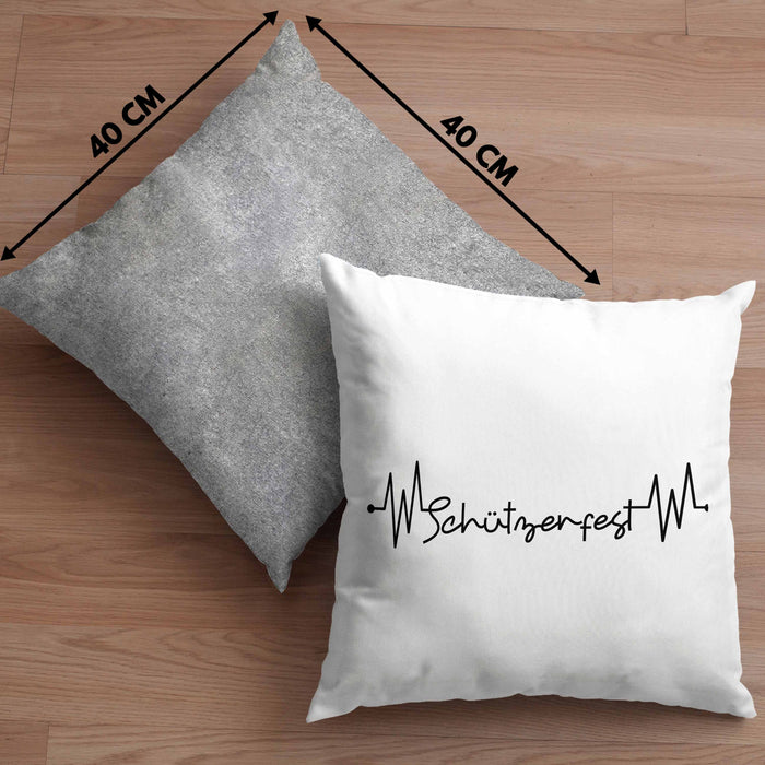 Schützenfest Kissen mit Füllung 40x40 Geschenk Schützen Dorf-Fest Geschenkidee (Grau) Grau Trendation