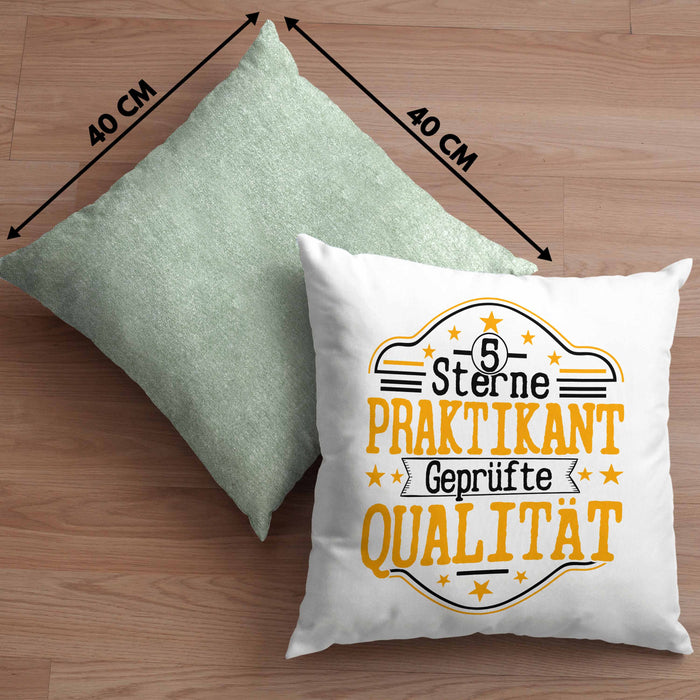 Praktikant Kissen mit Füllung 40x40 Geschenk Für Praktikanten Geschenkidee Geprüfte Qualität (Grau) Grün Trendation