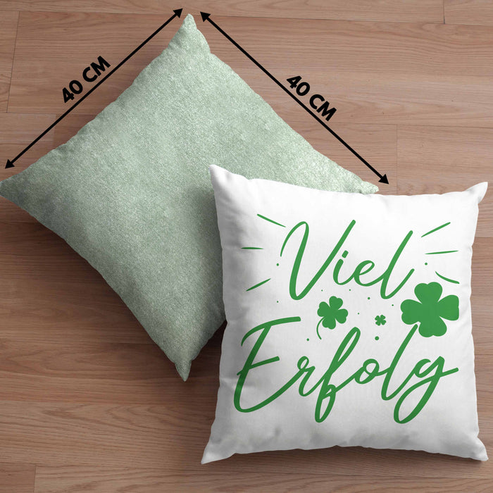 Viel Erfolg Kissen mit Füllung 40x40 Geschenk Geschenkidee Du Schaffst Das (Grau) Grün Trendation
