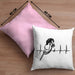 Hobbyhorse Mädchen Kissen mit Füllung 40x40 Geschenk Hobby Horse Pferde Grafik Herzschlag (Grau) Rosa Trendation