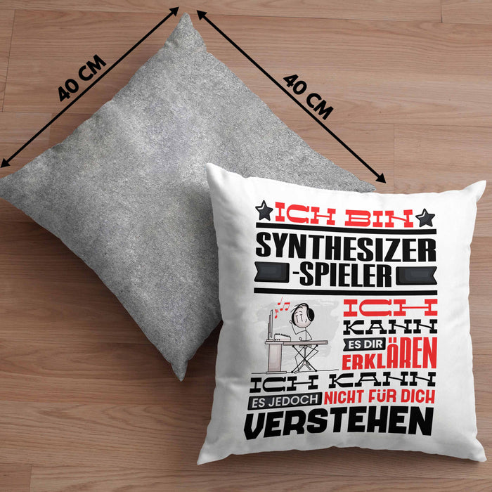 Synthesizer-Spieler Geschenk Kissen mit Füllung 40x40 Lustige Geschenkdiee für einen Synthesizer-Spieler Geburtstag Ich Bin Synthesizer-Spieler Ich Kann Es Dir Erklären Aber Nicht Für Dich Verstehen (Grau) Grau Trendation
