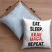 Krav Maga Kissen mit Füllung 40x40 Geschenk Kampfsportler Geschenkidee Selbstverteidigung (Grau) Blau Trendation