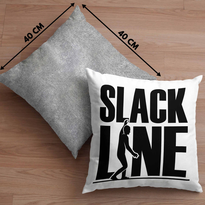 Lustige Kissen mit Füllung 40x40 für Slackliner Geschenk Slackline (Grau) Grau Trendation