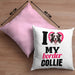 Border Collies Besitzerin Kissen mit Füllung 40x40 Geschenk Lustiger Spruch Geschenkidee I Love My Border Collies (Grau) Rosa Trendation