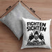 Waldarbeiter Kissen mit Füllung 40x40 Geschenk Fichten Sichten Und Vernichten Holz-Arbeiter Wald Bäume Fellen (Grau) Grau Trendation
