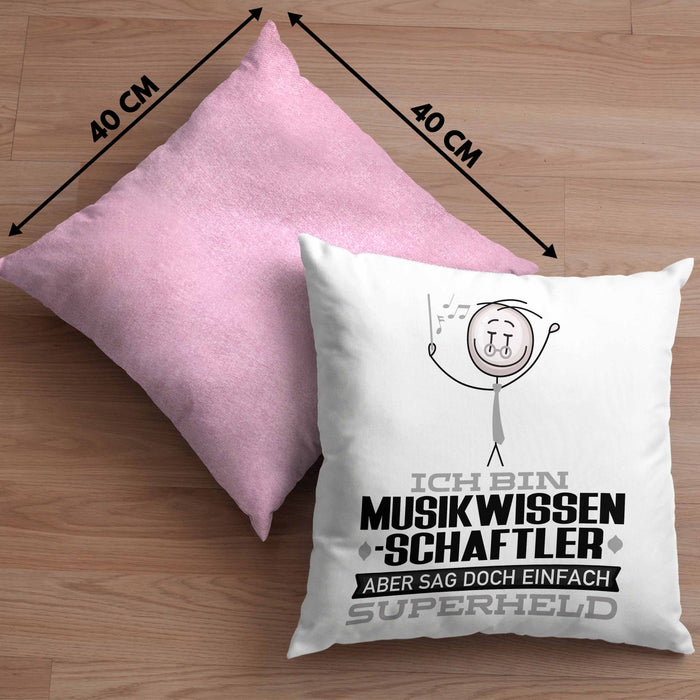 Musikwissenschaftler Geschenk Kissen mit Füllung 40x40 Ich Bin Musikwissenschaftler Aber Sag Doch Einfach Superheld Lustige Geschenkdiee für Musikwissenschaftler (Grau) Rosa Trendation