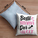 Mama Geschenk Kissen mit Füllung 40x40 Beste Mama Der Welt Geschenkidee Muttertagsgeschenk von Sohn Tochter (Grau) Blau Trendation