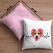Jack Russel Besitzer Kissen mit Füllung 40x40 Geschenk Lustiger Spruch Geschenkidee Herzschlag Jack Russel (Grau) Rosa Trendation
