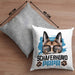 Schäferhund Papa Besitzer Kissen mit Füllung 40x40 Geschenk Lustiger Spruch Geschenkidee Schäferhund Liebhaber (Grau) Grau Trendation