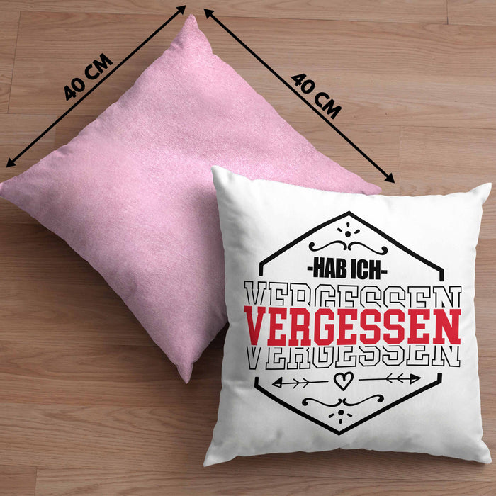 Ehemann Kissen mit Füllung 40x40 Geschenk Hab Ich Vergessen Geschenk Von Ehefrau (Grau) Rosa Trendation