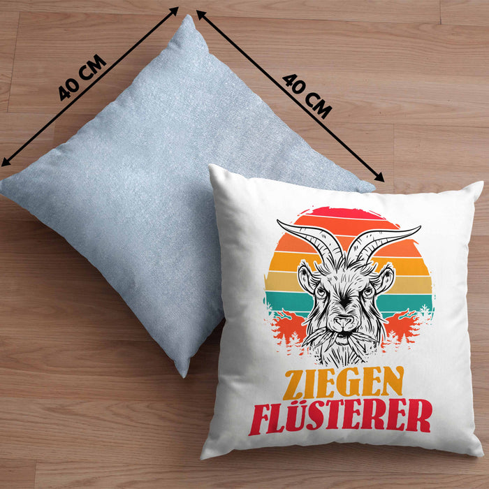 Ziegen Hirte Geschenk Kissen mit Füllung 40x40 Ziegen Flüsterer Geschenkidee Ziegen-Liebhaber (Grau) Blau Trendation