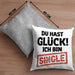 Single Solo Kissen mit Füllung 40x40 Geschenk Kollege Geschenkidee (Grau) Grau Trendation