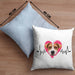 Jack Russel Besitzer Kissen mit Füllung 40x40 Geschenk Lustiger Spruch Geschenkidee Herzschlag Jack Russel (Grau) Blau Trendation