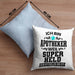 Apotheker Kissen mit Füllung 40x40 Geschenk Bester Apotheker Pharmazeut Arzneikundiger Spruch Lustig (Grau) Blau Trendation