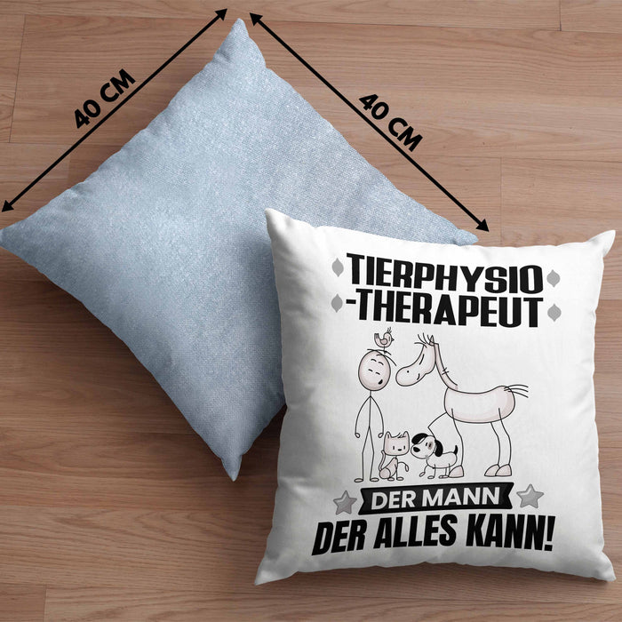 Tierphysiotherapeut Kissen mit Füllung 40x40 Geschenk für Tierphysiotherapeut Der Mann Der Alles Kann Geschenkidee zum Geburtstag (Grau) Blau Trendation