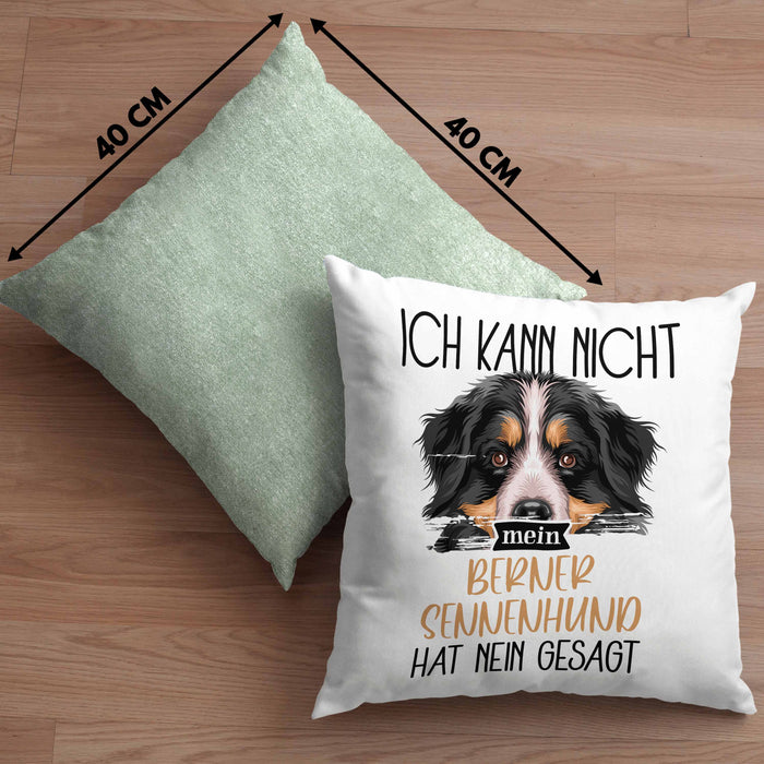 Berner Sennen Besitzer Kissen mit Füllung 40x40 Geschenk Lustiger Spruch Geschenkidee Ich Kann Nicht Mein Berner Sennen Hat Nein Gesagt (Grau) Grün Trendation