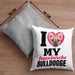 Französische Bulldogge Besitzerin Kissen mit Füllung 40x40 Geschenk Lustiger Spruch Geschenkidee I Love My Französische Bulldogge (Grau) Grau Trendation