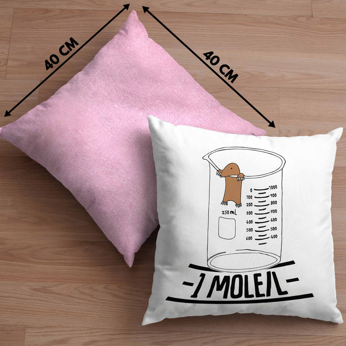 Chemiker Kissen mit Füllung 40x40 Lustiger Maulwurf Mole Per Liter Chemie Avogadro's Chemiker Kissen mit Füllung 40x40 (Grau) Rosa Trendation