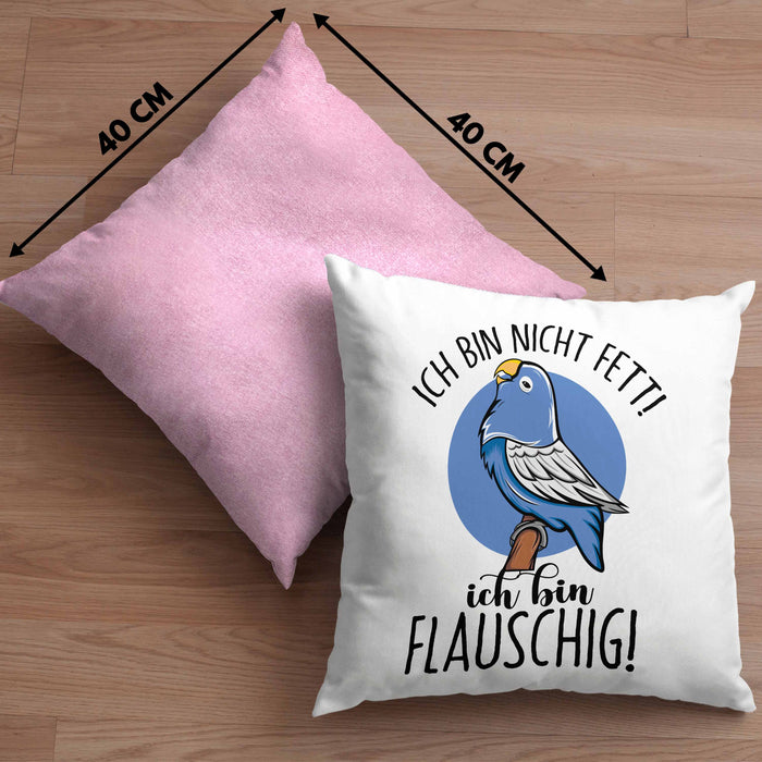 Lustige Papagei-Kissen mit Füllung 40x40 Geschenk für Papagei-Besitzer (Grau) Rosa Trendation
