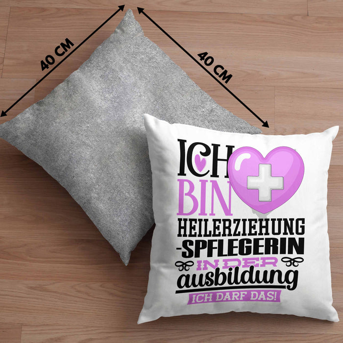 Heilerziehungspflegerin Ausbildung Start Geschenk Kissen mit Füllung 40x40 Ich Bin Heilerziehungspflegerin In Der Ausbildung Ich Darf Das Geschenkidee (Grau) Grau Trendation