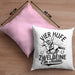 Reiterin Kissen mit Füllung 40x40 Spruch Geschenk Pferde-Liebhaberin Geschenkidee Mädchen Vier Hufe Zwei Beine Ein Team (Grau) Rosa Trendation