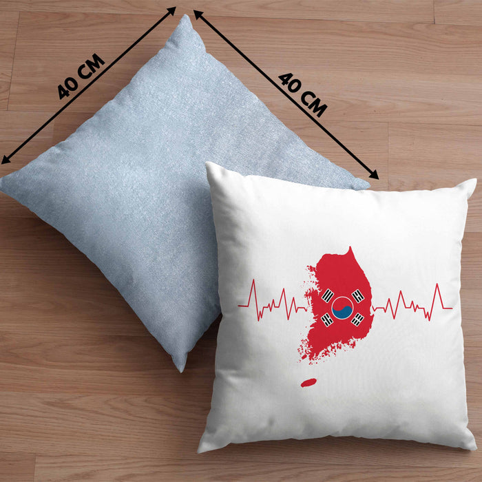 Seoul Kissen mit Füllung 40x40 Geschenk Südkorea South Korea Kpop Geschenkidee (Grau) Blau Trendation