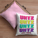 Untz Untz Untz Just Rave Kissen mit Füllung 40x40 Geschenk Techno Geschenkidee Raver Geburtstag (Grau) Rosa Trendation