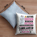 Langläufer Geschenk Kissen mit Füllung 40x40 Lustiger Spruch Erheben Sie Sich Der Langläufer Betritt den Raum (Grau) Blau Trendation