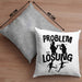 Fußballer Kissen mit Füllung 40x40 Geschenk für Fußballspieler Männer Geschenkidee Problem und Lösung Fussball Spielen (Grau) Grau Trendation