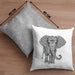 Elefant Kissen mit Füllung 40x40 Geschenk Für Elefanten-Liebhaber Geschenkidee Grafik Mandala (Grau) Grau Trendation