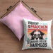 Border Collies Besitzerin Frauchen Kissen mit Füllung 40x40 Geschenk Lustiger Spruch Geschenkidee Vorsicht Vor Dem Frauchen (Grau) Rosa Trendation