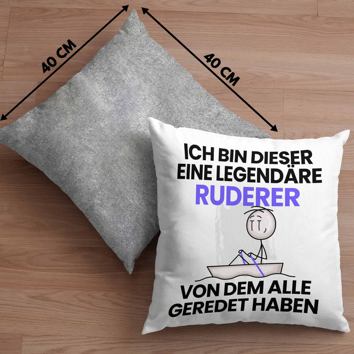 Ruderer Geschenk Kissen mit Füllung 40x40 Lustige Geschenkidee Geburtstag für Ruderer Ich Bin Dieser Legendäre Ruderer Von Dem Alle Geredet Haben (Grau) Grau Trendation