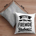Humor Kissen mit Füllung 40x40 Geschenk mit Spruch Sarkasmus Lass Uns Fremde Bleiben Geschenkidee (Grau) Grau Trendation