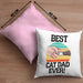 Geschenkidee für Katzen-Papa Kissen mit Füllung 40x40 Katzenmotiv Best Cat Dad Ever (Grau) Rosa Trendation
