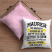 Maurer Kissen mit Füllung 40x40 Geschenk Mit Spruch Geschenkidee Lustig Männer Job Machen (Grau) Rosa Trendation
