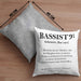 Bassist Kissen mit Füllung 40x40 Geschenk Definition Lustiger Spruch Bass-Spieler Geschenkidee (Grau) Grau Trendation