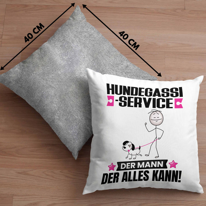 Hundegassi-Service Kissen mit Füllung 40x40 Geschenk für Hundegassi-Service Der Mann Der Alles Kann Geschenkidee zum Geburtstag (Grau) Grau Trendation