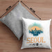 Seoul Kissen mit Füllung 40x40 Geschenk Südkorea South Korea Kpop (Grau) Grau Trendation