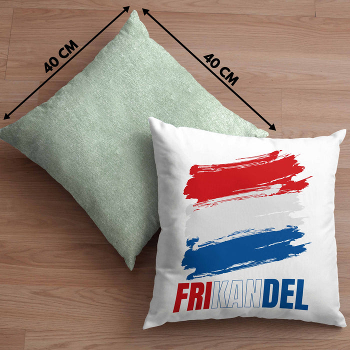 Holland Fan Kissen mit Füllung 40x40 Geschenk Holländer Frikande (Grau) Grün Trendation