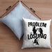 Maler Kissen mit Füllung 40x40 Geschenk für Künstler Maler Männer Geschenkidee Problem und Lösung Malen (Grau) Blau Trendation