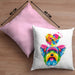 Yorkie Herz Farbe Besitzer Kissen mit Füllung 40x40 Geschenk Lustiger Spruch Geschenkidee Yorkie Liebhaber (Grau) Rosa Trendation