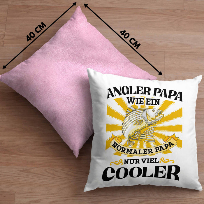 Angler Papa Geschenk Vatertag Geschenkidee von Sohn für Angler-VaterKissen mit Füllung 40x40 (Grau) Rosa Trendation
