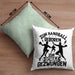 Handball Geschenk Kissen mit Füllung 40x40 Geschenkidee Handball-Spieler Handballspielerin Mädchen Jungs Zum Handball Geboren Zur Schule Gezwungen (Grau) Grün Trendation