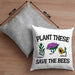 Lustige Kissen mit Füllung 40x40 für Bienenliebhaber Plant These Save The Bees Geschenk (Grau) Grau Trendation