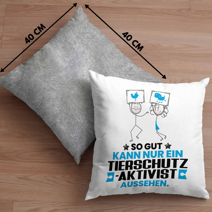 Tierschutzaktivist Geschenk Kissen mit Füllung 40x40 So Gut Kann Nur Ein Tierschutzaktivist Aussehen Geschenkidee (Grau) Grau Trendation