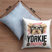 Yorkie Papa Besitzer Kissen mit Füllung 40x40 Geschenk Lustiger Spruch Geschenkidee Yorkie Liebhaber (Grau) Blau Trendation